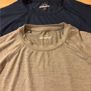 2 - Glacier Performance Short Sleeve T-Shirt Blue Wicking Athletic Mens Large